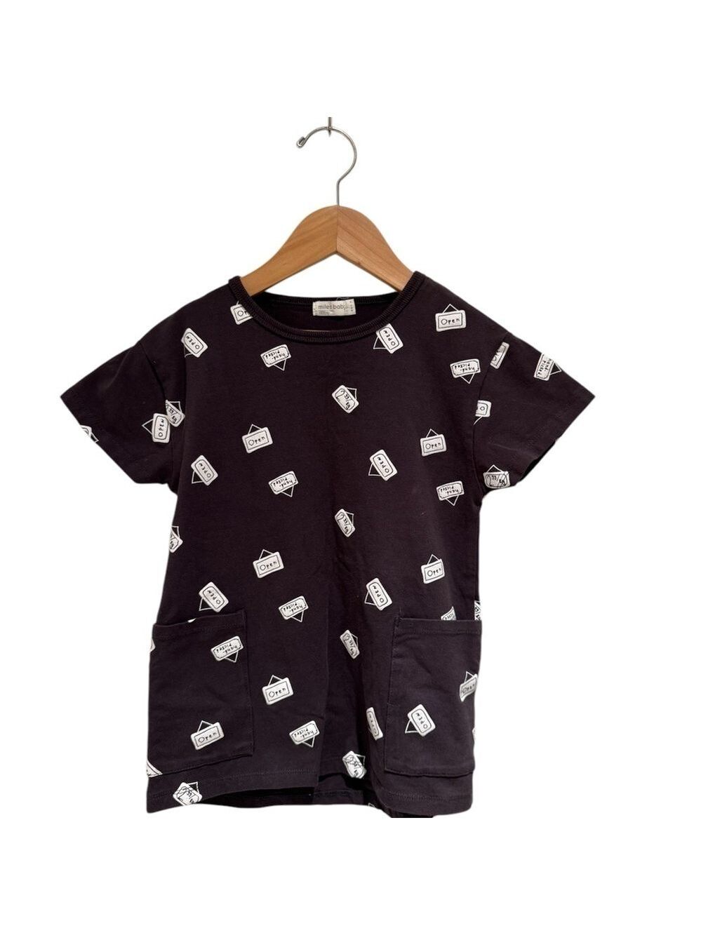 MILES BABY Black T.Shirt Kids Dress - size 3